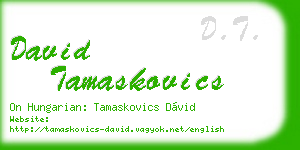 david tamaskovics business card