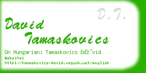 david tamaskovics business card